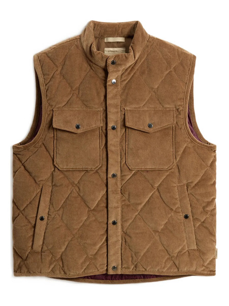  Woolrich Corduroy Quilted Gilet - Brown 