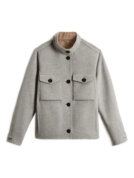  Woolrich Double Flap-pocket Long-sleeve Jacket - Grey 
