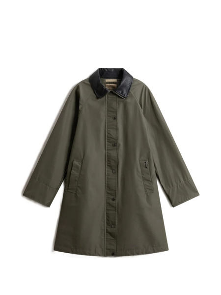  Woolrich Dundee Superwax Trench Coat - Green 
