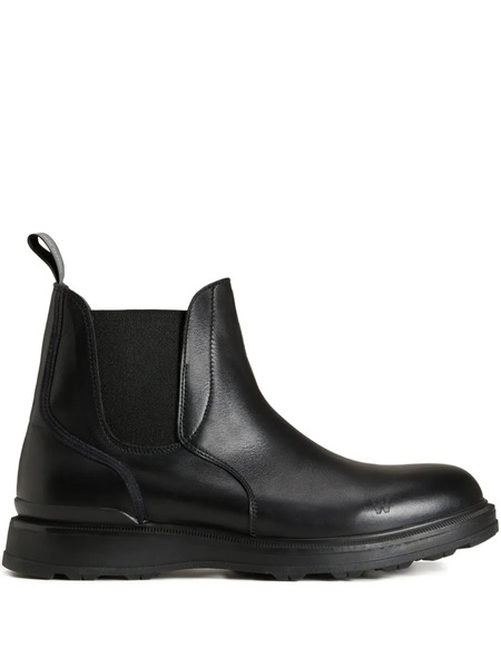  Woolrich Elastic-panel Leather Boots - Black 