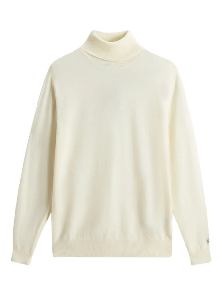  Woolrich Embroidered-logo Turtleneck Sweater - White 
