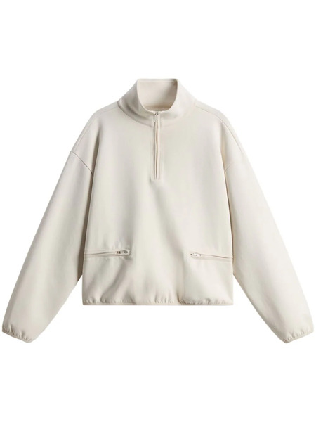  Woolrich Fleece Zipped Sweatshirt - Neutrals 