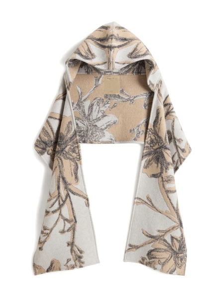 Woolrich Floral-jacquard Hooded Cape - Neutrals 