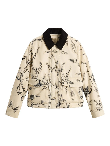  Woolrich Floral-print Velvet Jacket - Neutrals 