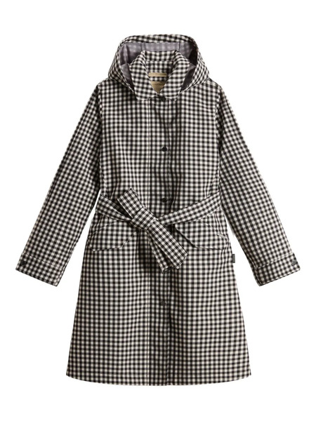  Woolrich Gingham Belted Water-resistant Trench Coat - Black 