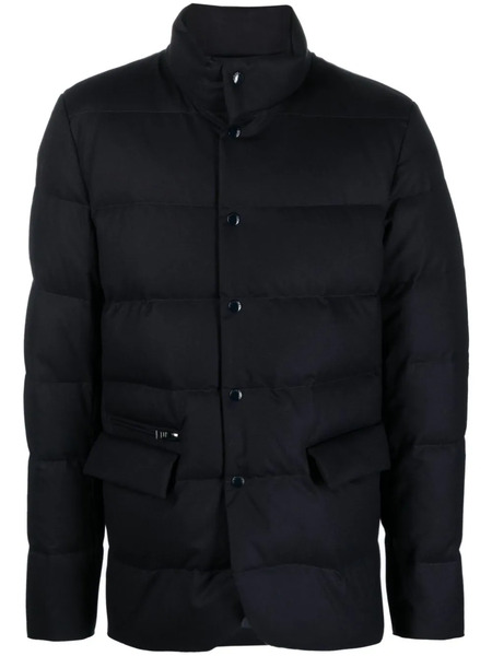  Woolrich High-neck Snap-fastening Padded Jacket - Blue 