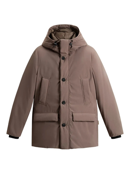  Woolrich Hooded Button-fastening Jacket - Brown 