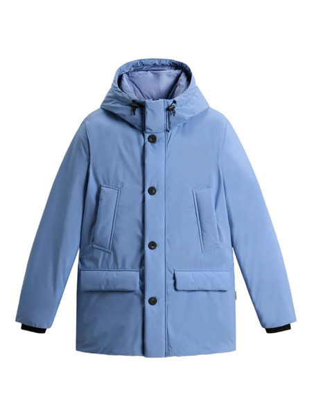  Woolrich Hooded Button-fastening Padded Jacket - Blue 