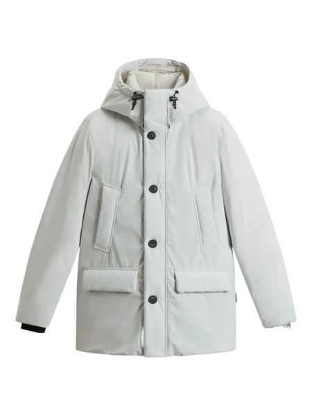  Woolrich Hooded Button-fastening Padded Jacket - White 