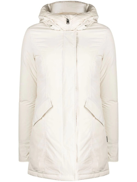  Woolrich Hooded Duck Feather Coat - White 