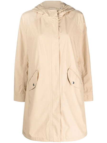  Woolrich Hooded Mid-length Coat - Neutrals 