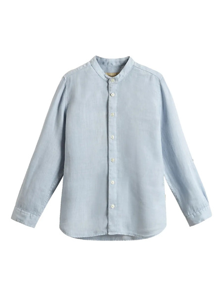  Woolrich Kids Band-collar Shirt - Blue 