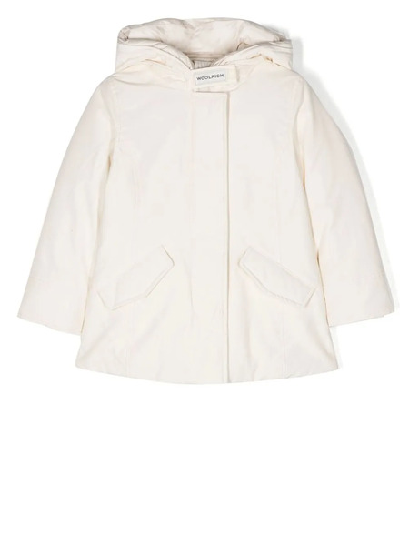  Woolrich Kids Concealed-front Hooded Coat - Neutrals 