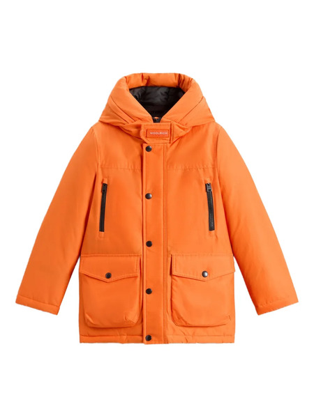  Woolrich Kids Hooded Pockets Arctic Parka - Orange 