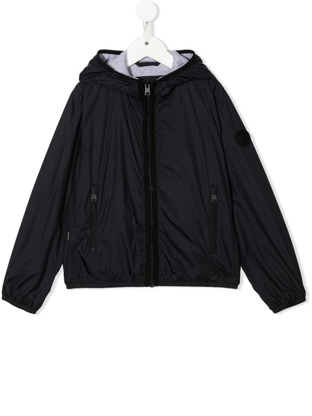  Woolrich Kids Hooded Zip-up Bomber Jacket - Blue 