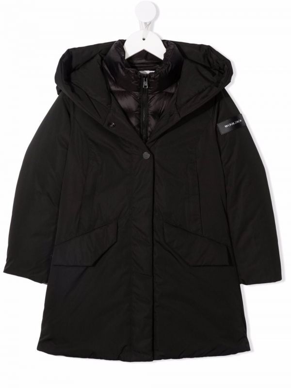  Woolrich Kids Layered Padded Coat - Black 