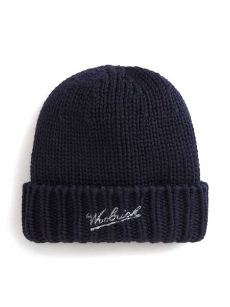  Woolrich Kids Logo-embroidered Beanie - Blue 