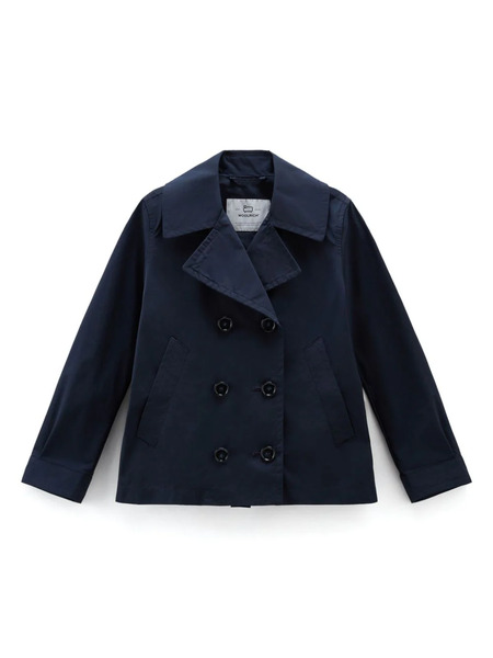  Woolrich Kids Summer Double-breasted Peacoat - Blue 