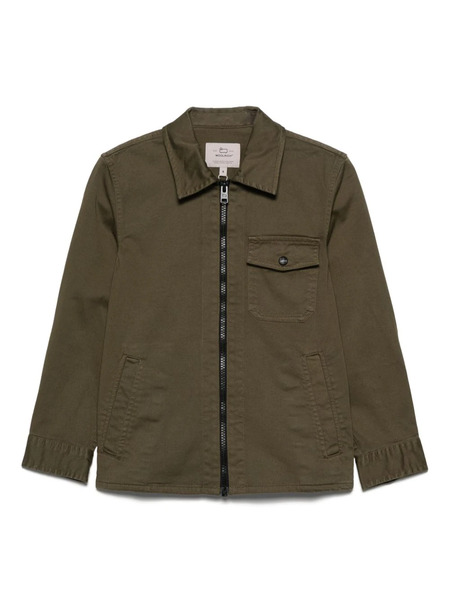  Woolrich Kids Tonal Stitching Cotton Blend Jacket - Green 