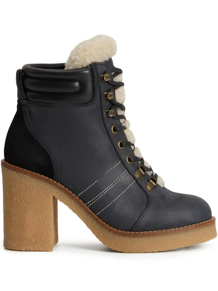  Woolrich Lace-up Shearling Boots - Black 