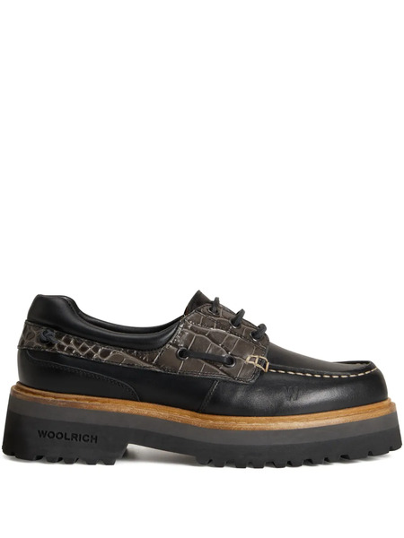  Woolrich Leather Crocodile-effect Shoes - Black 