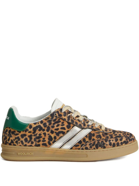  Woolrich Leopard-print Stripe Sneakers - Brown 