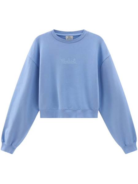  Woolrich Logo-embroidered Cotton Sweatshirt - Blue 