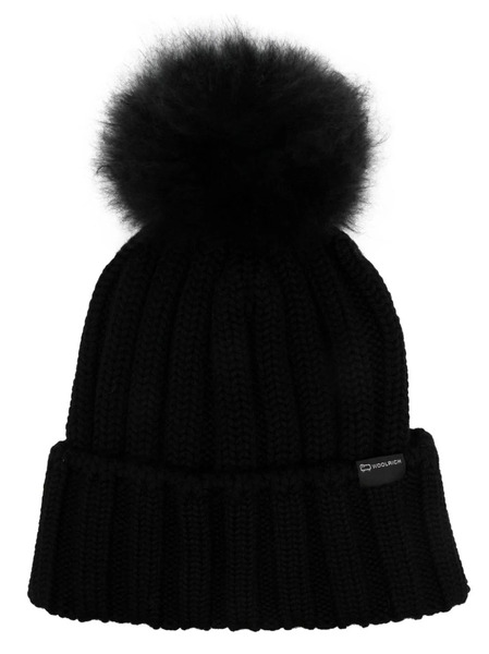  Woolrich Logo-patch Wool Beanie - Black 