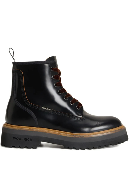  Woolrich Main Lace-up Combat Boots - Black 