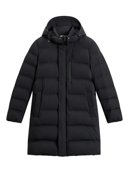 Woolrich Matt Stretch Hooded Puffer Coat - Blue 