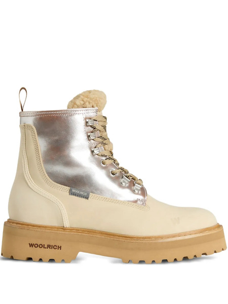  Woolrich Metallic-panel Lace-up Boots - Neutrals 