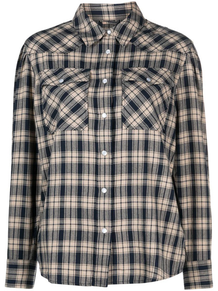  Woolrich Plaid-check Long-sleeve Flannel Shirt - Neutrals 