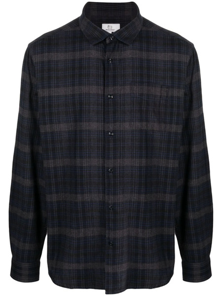  Woolrich Plaid-check Pattern Flannel Shirt - Blue 