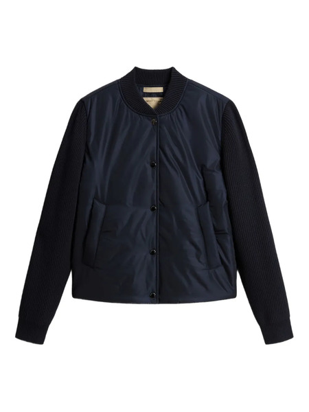  Woolrich Quilted Knit-sleeve Bomber Jacket - Blue 