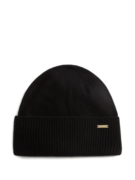  Woolrich Ribbed Cashmere Beanie - Black 