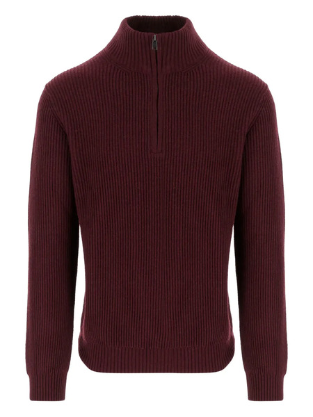  Woolrich Ribbed Half-zip Sweater - Red 