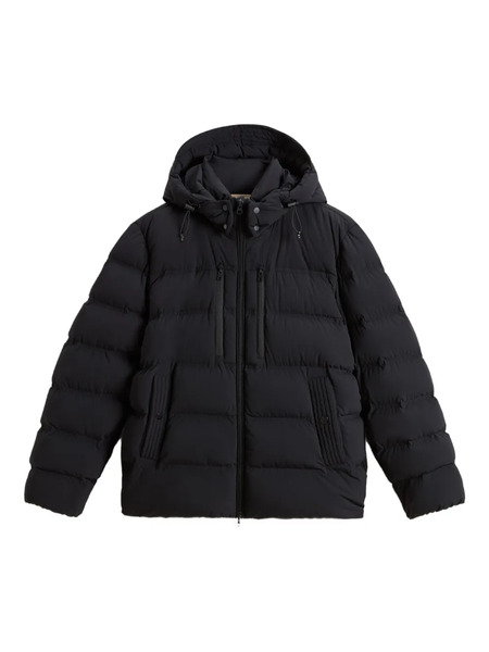  Woolrich Stretch Hooded Puffer Jacket - Black 
