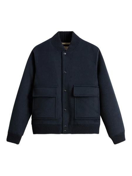  Woolrich Twill-weave Patch-pocket Bomber Jacket - Blue 