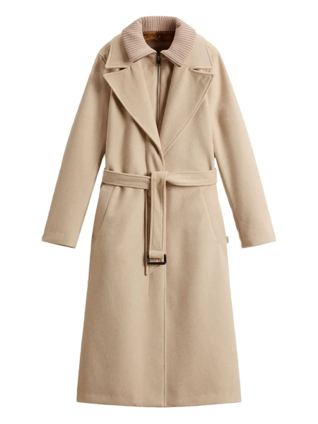  Woolrich Virgin Wool Single-breasted Coat - Neutrals 