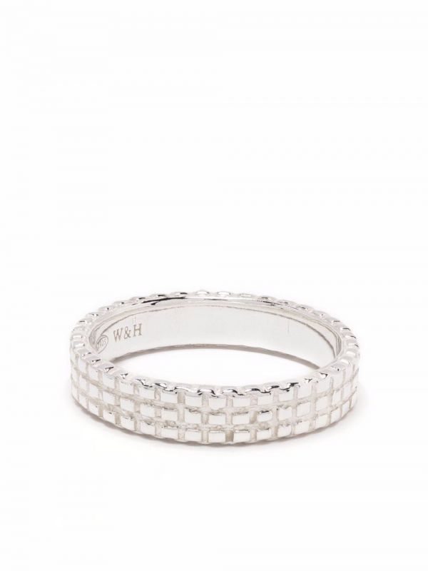  Wouters & Hendrix Chain-texture Band Ring - Silver 