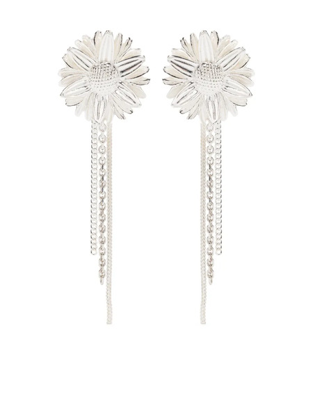  Wouters & Hendrix Daisy-motif Drop Earrings - Silver 