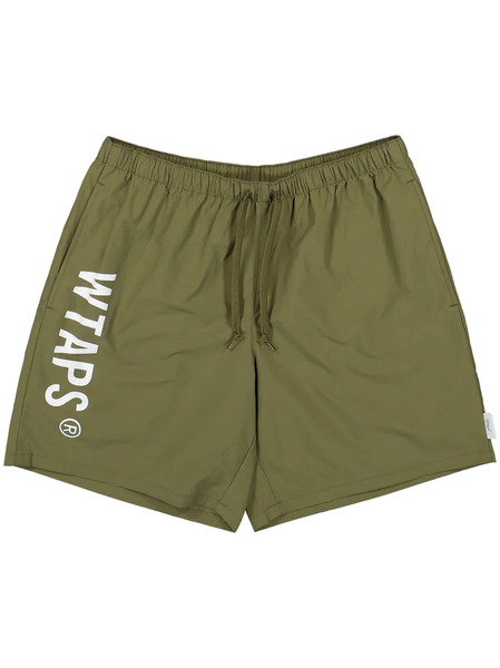  Wtaps Elasticated Logo-print Shorts - Green 