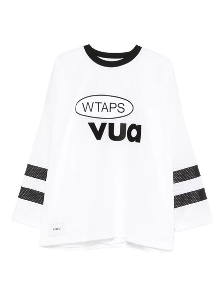  Wtaps Netminder Logo Striped-detail T-shirt - White 