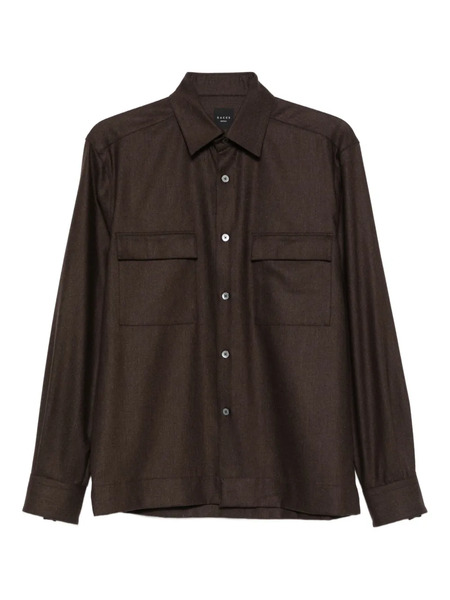  Xacus Double-pocket Wool Shirt - Brown 