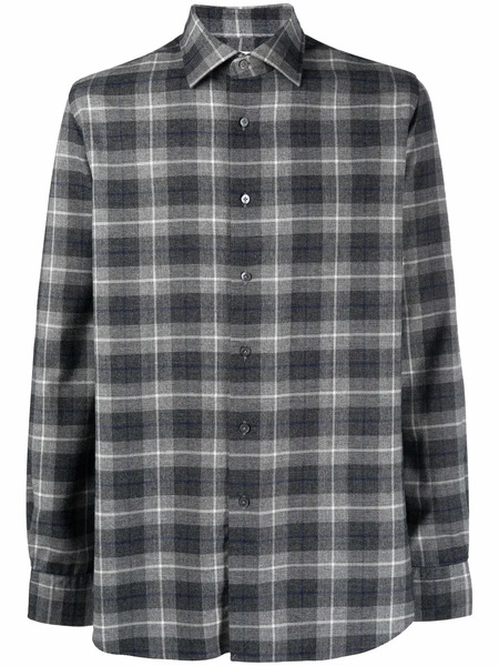  Xacus Plaid-check Print Shirt - Grey 