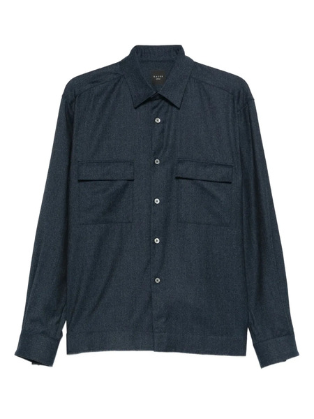  Xacus Pocket-chest Wool Shirt - Blue 