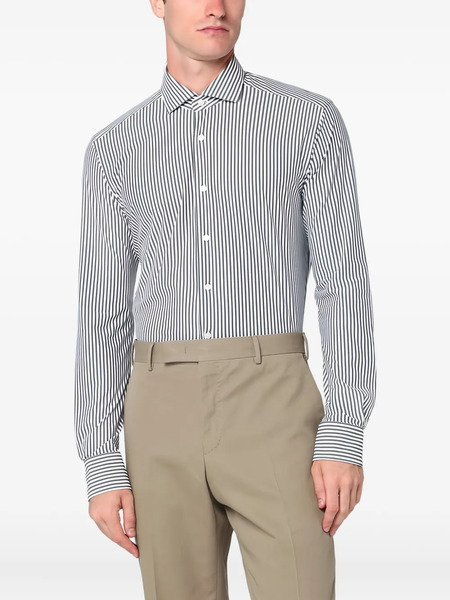  Xacus Striped Long-sleeve Shirt - White 