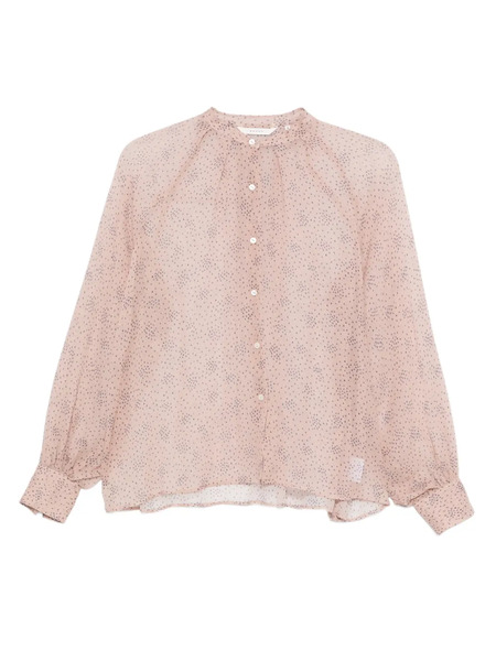  Xacus Triangle-print Buttoned Blouse - Pink 