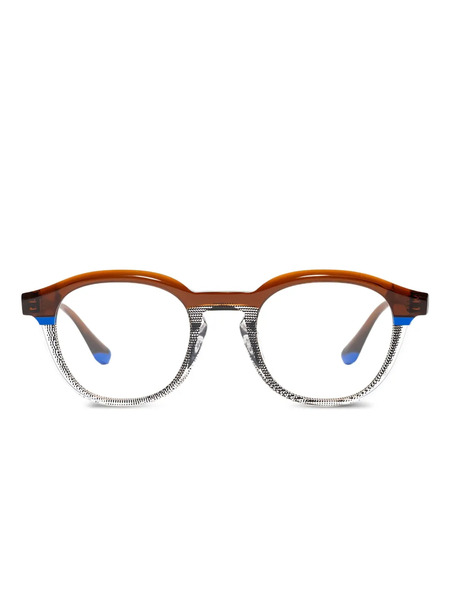  Xavier Garcia Design Pierre Textured-rim Glasses - Brown 