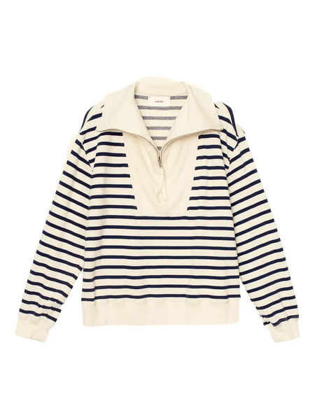  Xirena Kat Half-zip Striped Sweatshirt - Neutrals 